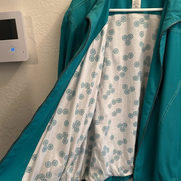 VTG Alfred Dunner light jacket teal white flowers - Picture 5 of 5